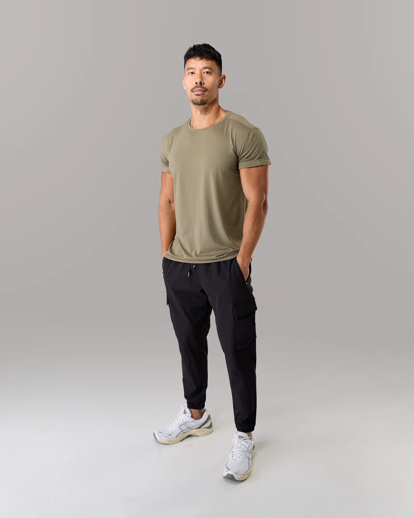 Muscle Fit Rolled Tee